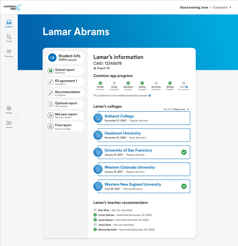 A screen shot of the recommender system interface. 